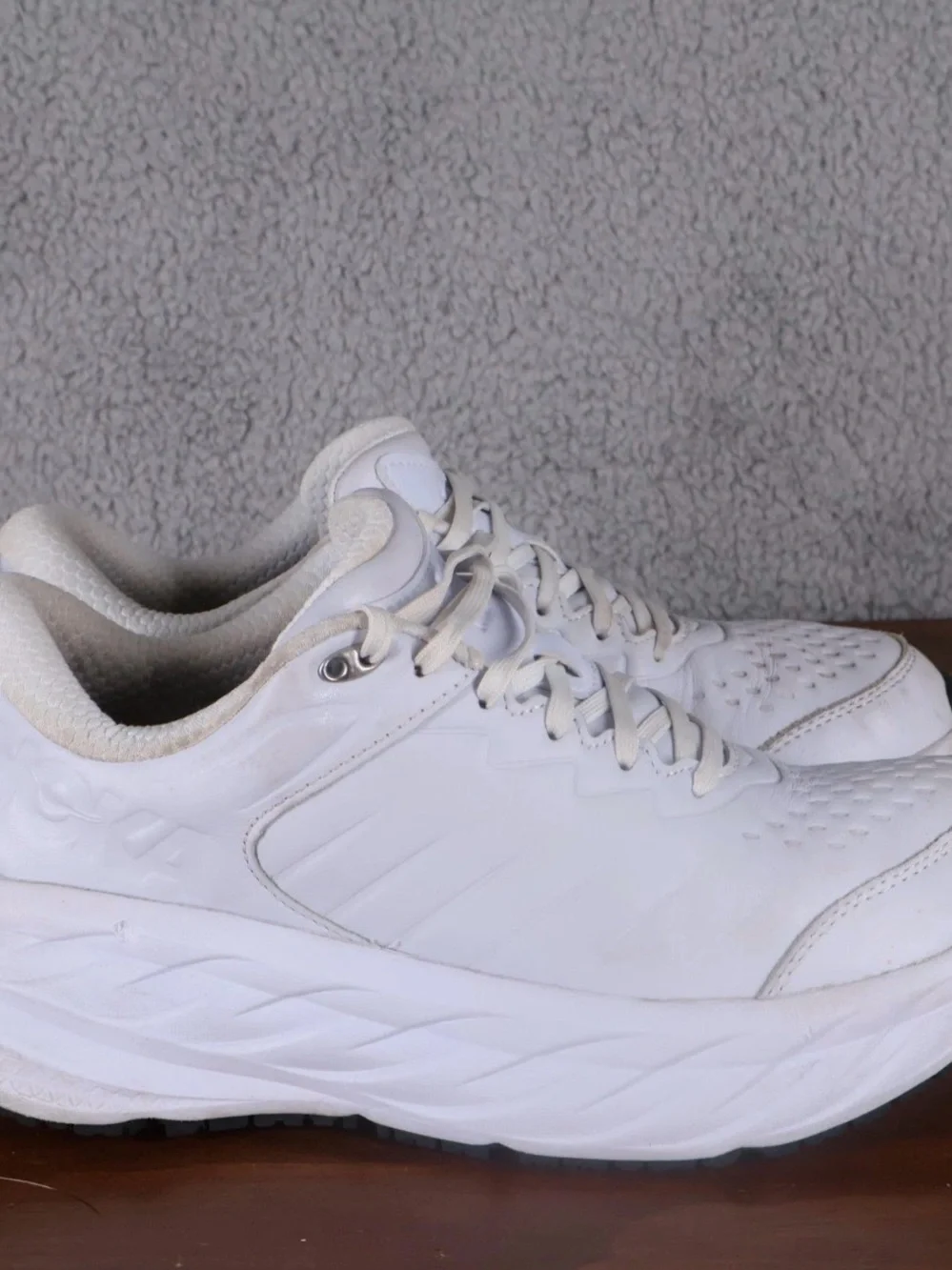 Hoka White Athletic Walking Shoes